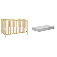Union Convertible Crib, Natural with Complete Slumber Crib and Toddler Mattress
