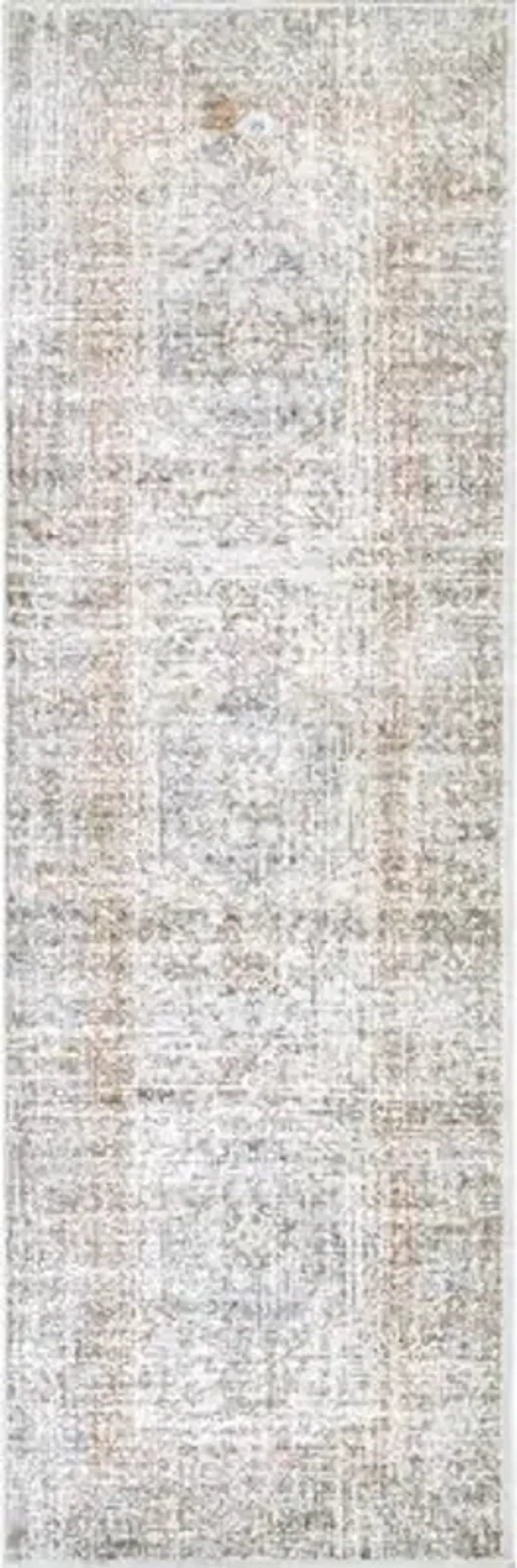 nuLOOM Jacquie Vintage Floral Area Rug - 2x10 Runner Rug Transitional Silver/Ivory Rugs for Living Room Bedroom Dining Room Entryway Hallway Kitchen