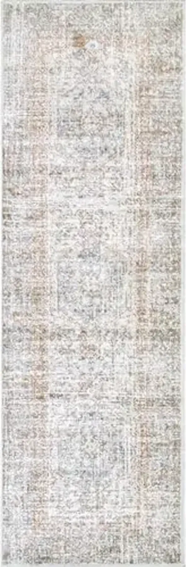 nuLOOM Jacquie Vintage Floral Area Rug - 2x10 Runner Rug Transitional Silver/Ivory Rugs for Living Room Bedroom Dining Room Entryway Hallway Kitchen