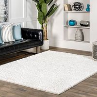 nuLOOM Marleen Contemporary Shag Area Rug, 10' Square, White