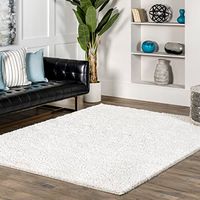 nuLOOM Marleen Contemporary Shag Area Rug, 6' Square, White