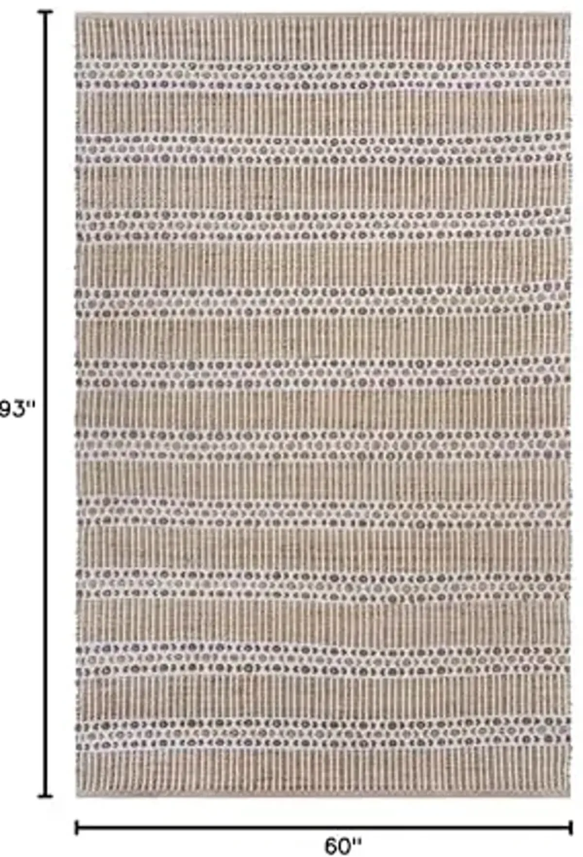LR Home 5x8 Scalloped Natural Jute Indoor Area Rug for Home Decor | Classic Rugs for Bedroom, Living Room, Playroom, Entryway | Modern Farmhouse Boho Area Rug for Room Decor | Indigo/Gray