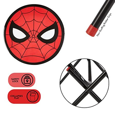 Marvel Spiderman 3 Piece Foldable Round Table and Chair Set, Ages 3+