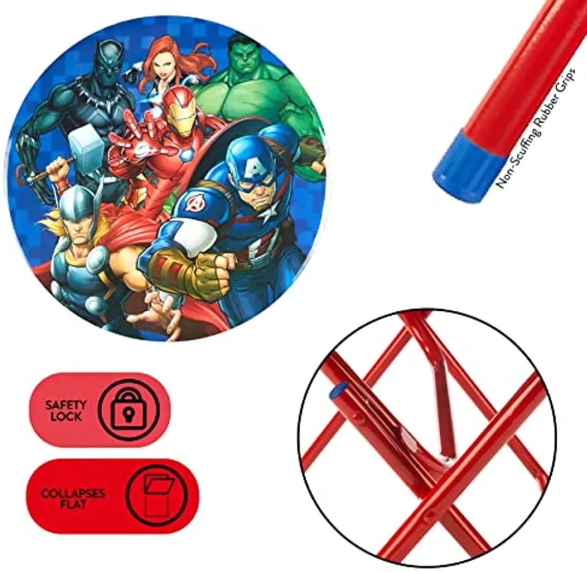 Marvel Avengers 3 Piece Foldable Round Table and Chair Set, Ages 3+