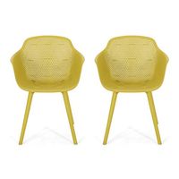Christopher Knight Home Davina Outdoor Dining Chair (Set of 2), Yellow