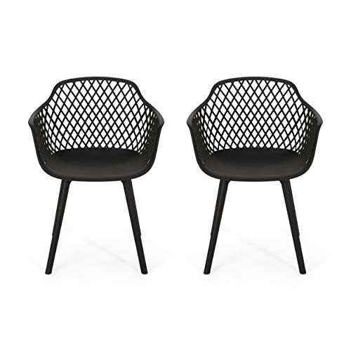 Christopher Knight Home Delia Outdoor Dining Chair (Set of 2), Black