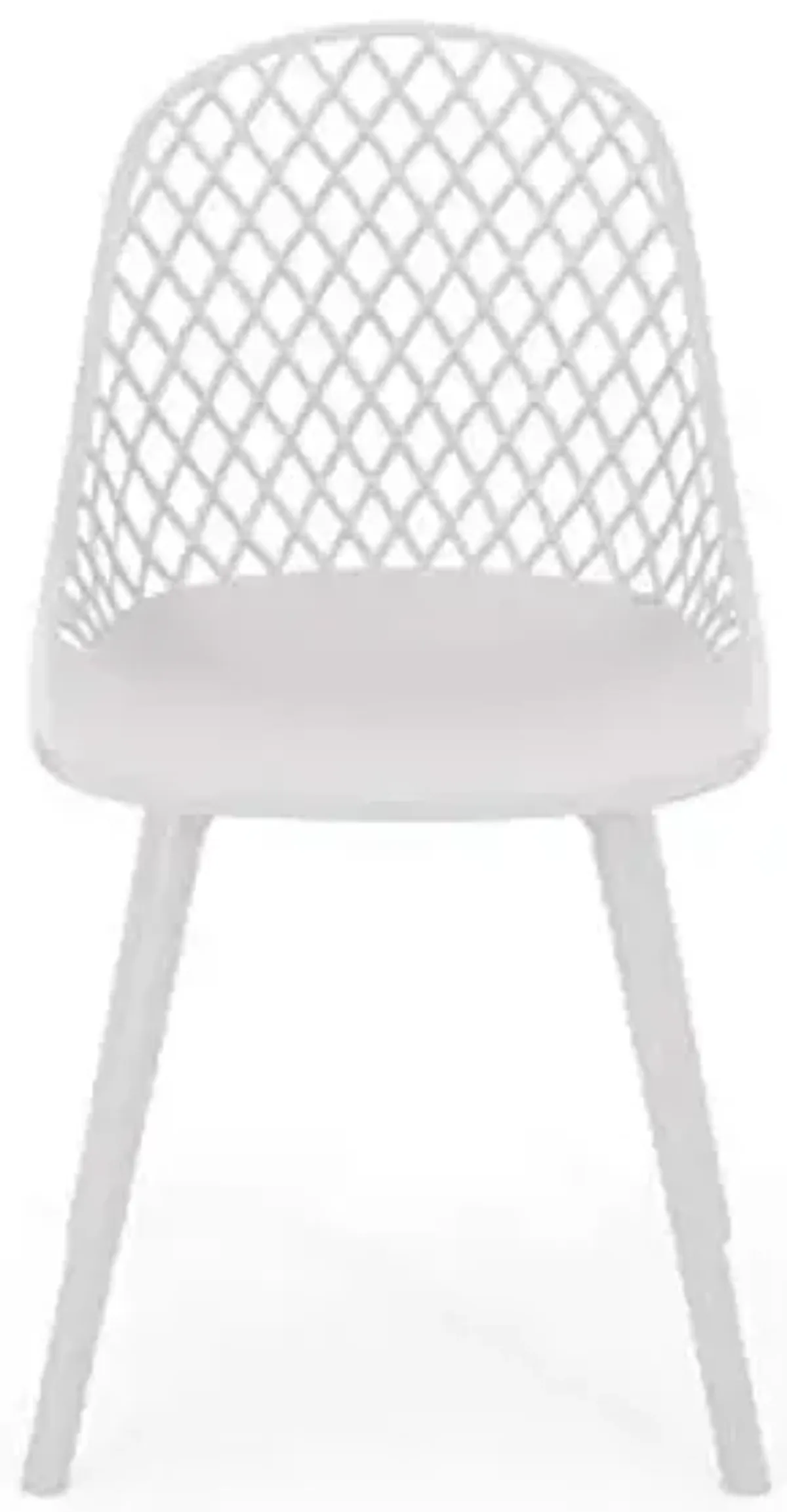 Delora Outdoor Modern Dining Chair (Set of 2), White