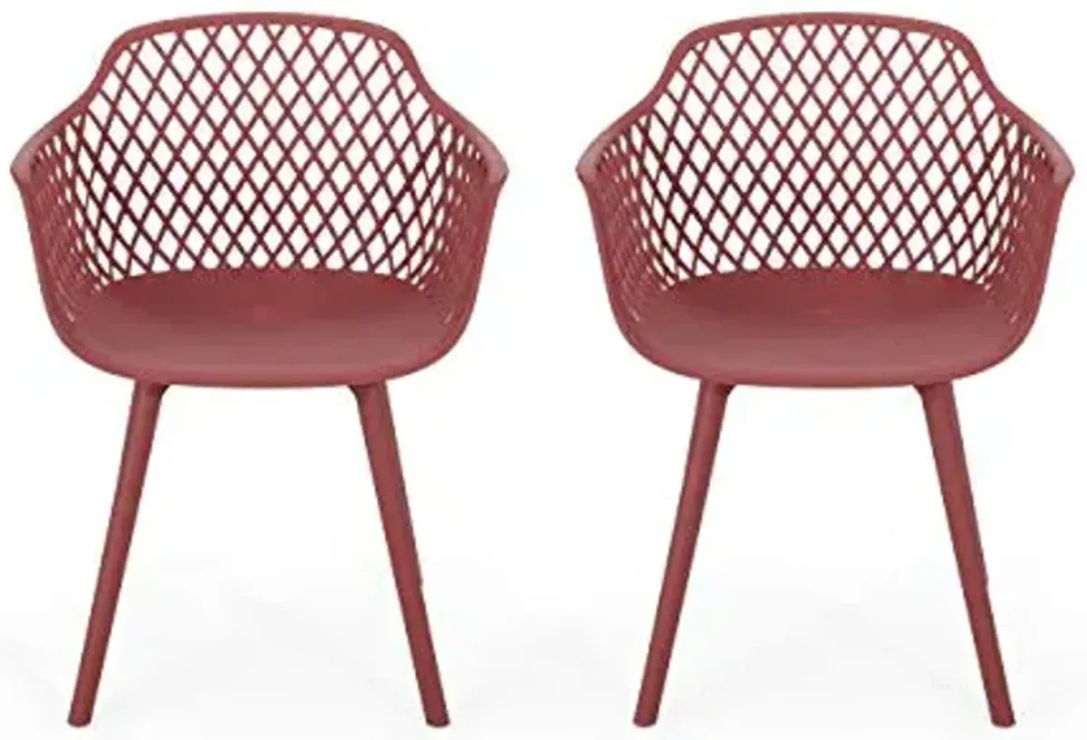 Christopher Knight Home Delia Outdoor Dining Chair (Set of 2), Red