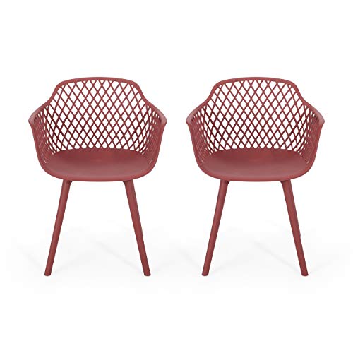 Christopher Knight Home Delia Outdoor Dining Chair (Set of 2), Red
