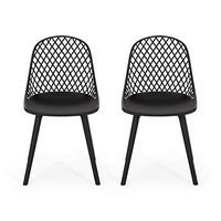Christopher Knight Home Delora Outdoor Dining Chair (Set of 2), Black