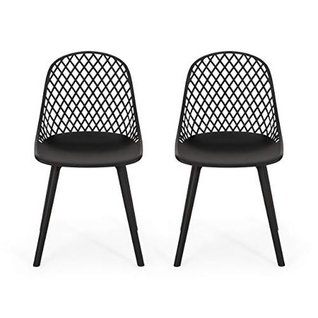 Christopher Knight Home Delora Outdoor Dining Chair (Set of 2), Black