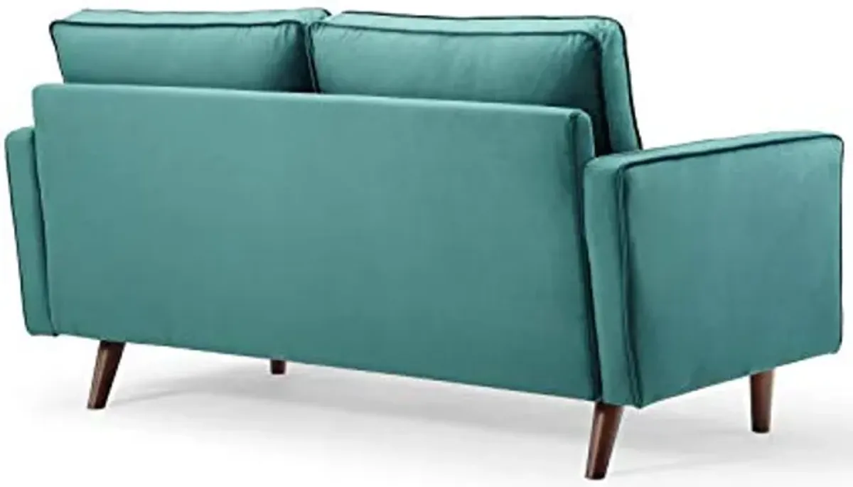 Modway Valour Performance Velvet Loveseat, Teal Valour Performance Velvet Loveseat