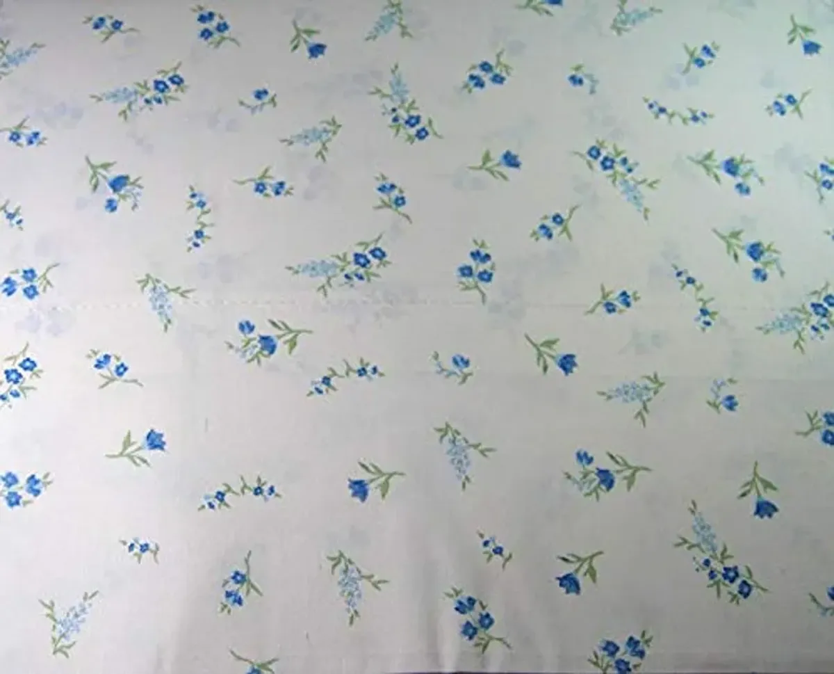 Lauren Ralph Lauren Small Floral Blue Print Sheet Set White Ground 100% Cotton (Twin)