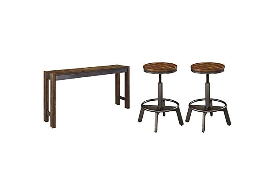 Ashley Furniture Signature Design - Torjin Counter Height Dining Room Table - Two-Tone Brown & Signature Design by Ashley - Torjin Stool - Set of 2 - Industrial Style - Two-Tone Brown/Gray