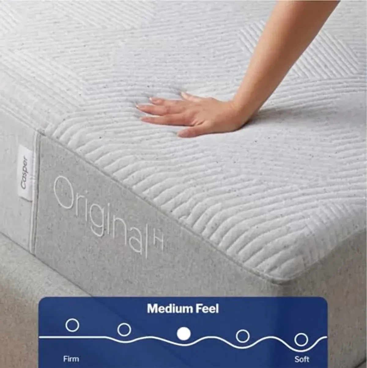 Casper Sleep Original Foam Hybrid Mattress, Queen Size - Medium Firm Memory Foam with Zoned SupportTM - 100-Night Trial - 10 Year Warranty - CertiPUR-US Mattress, Light Gray