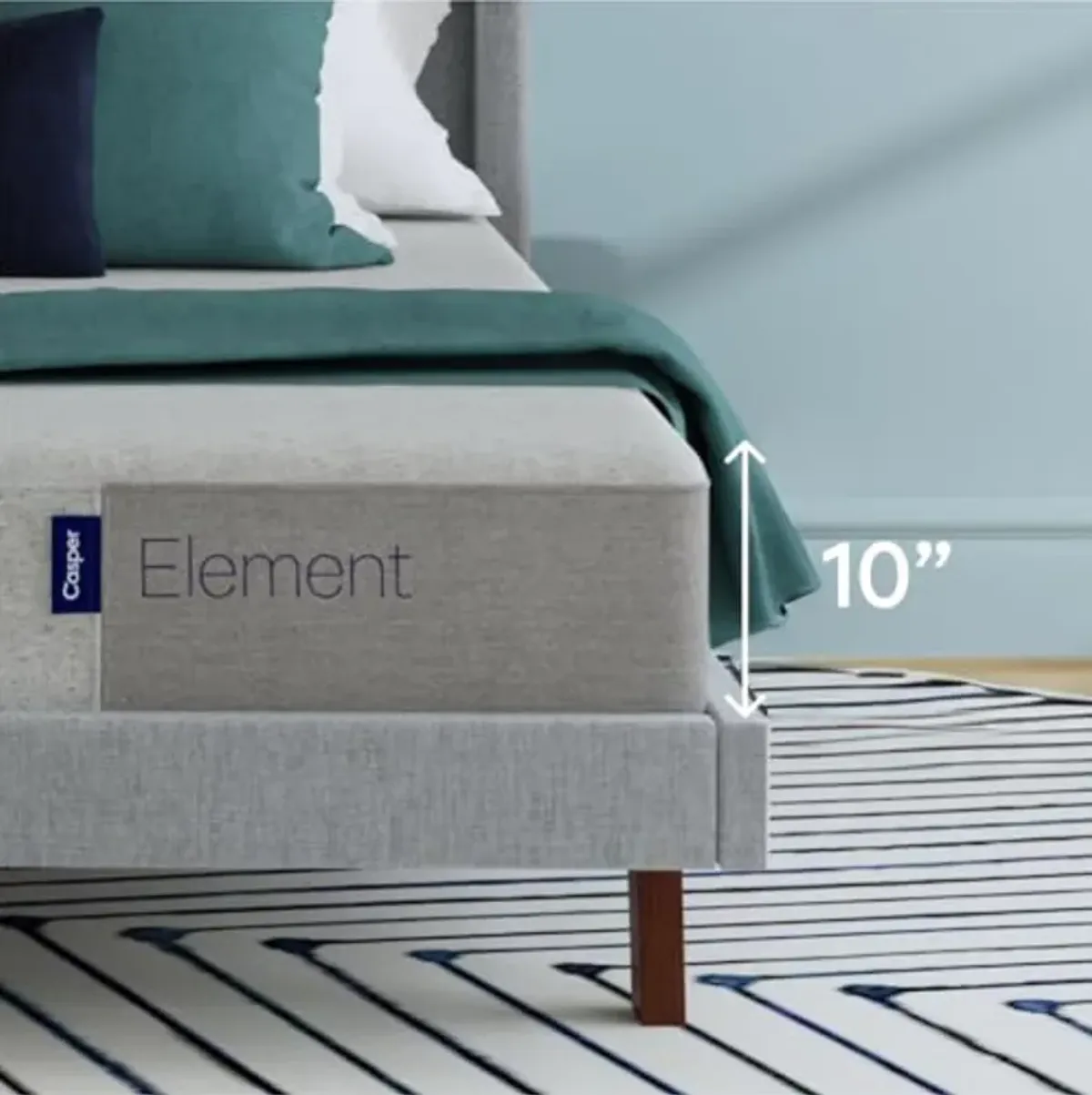 Casper Sleep Element, Medium Firm Twin Mattress - Memory Foam + Support - 100-Night Trial - CertiPUR-US Mattress, Grey