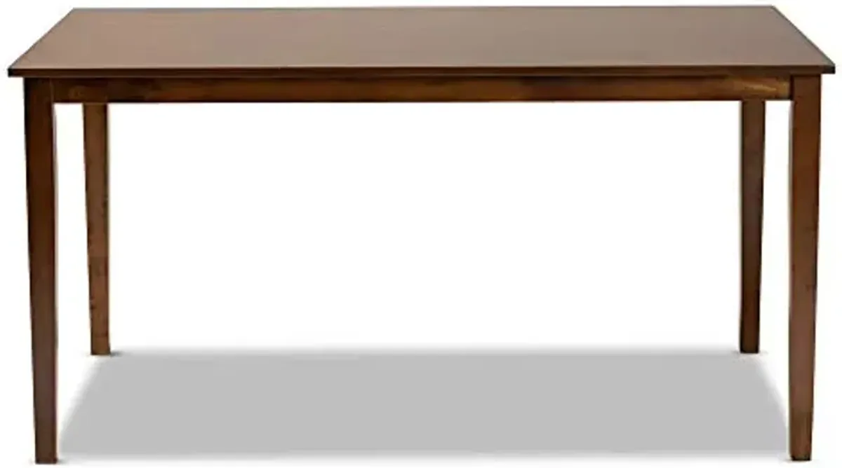 Baxton Studio Eveline Modern and Contemporary Walnut Brown Finished Rectangular Wood Dining Table