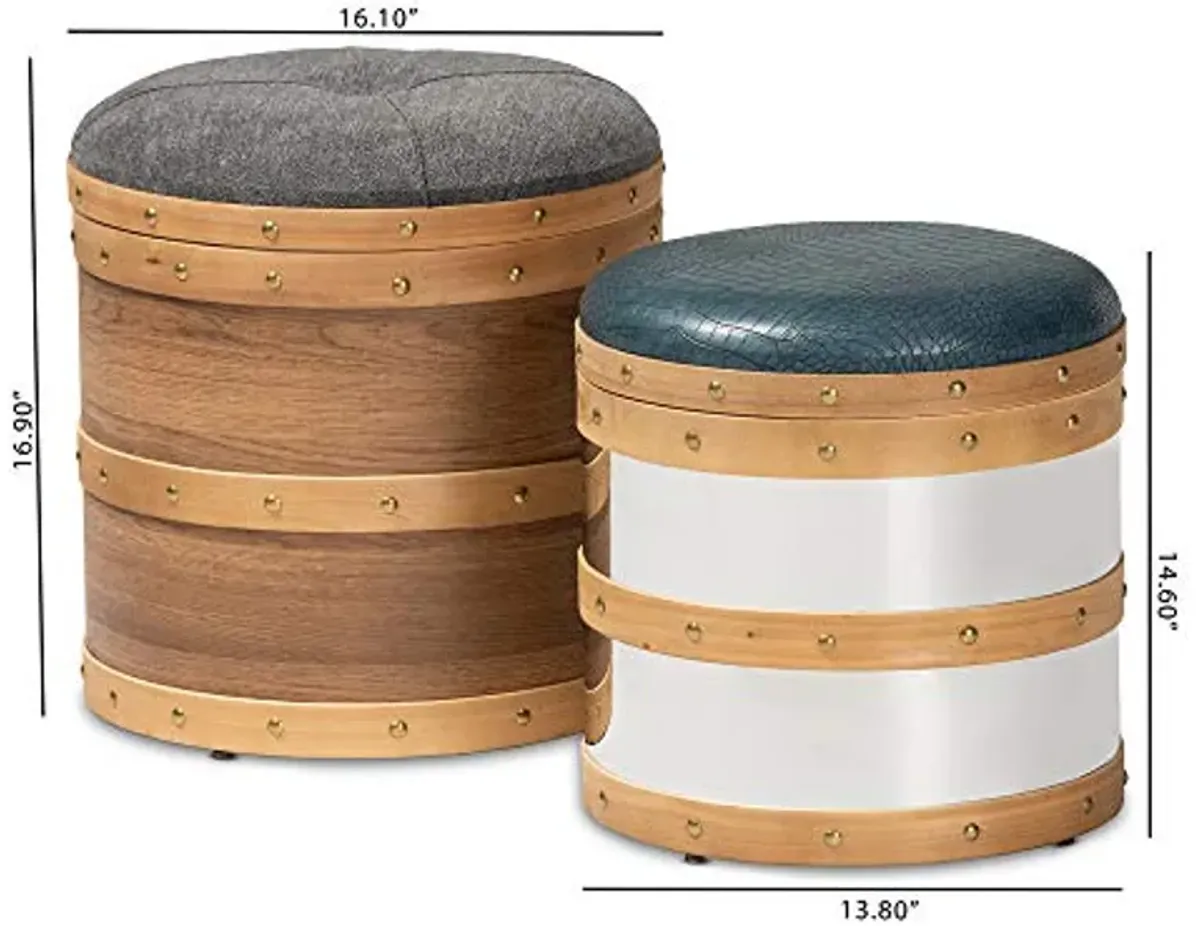 Baxton Studio Ottomans, Brown/Mirrored