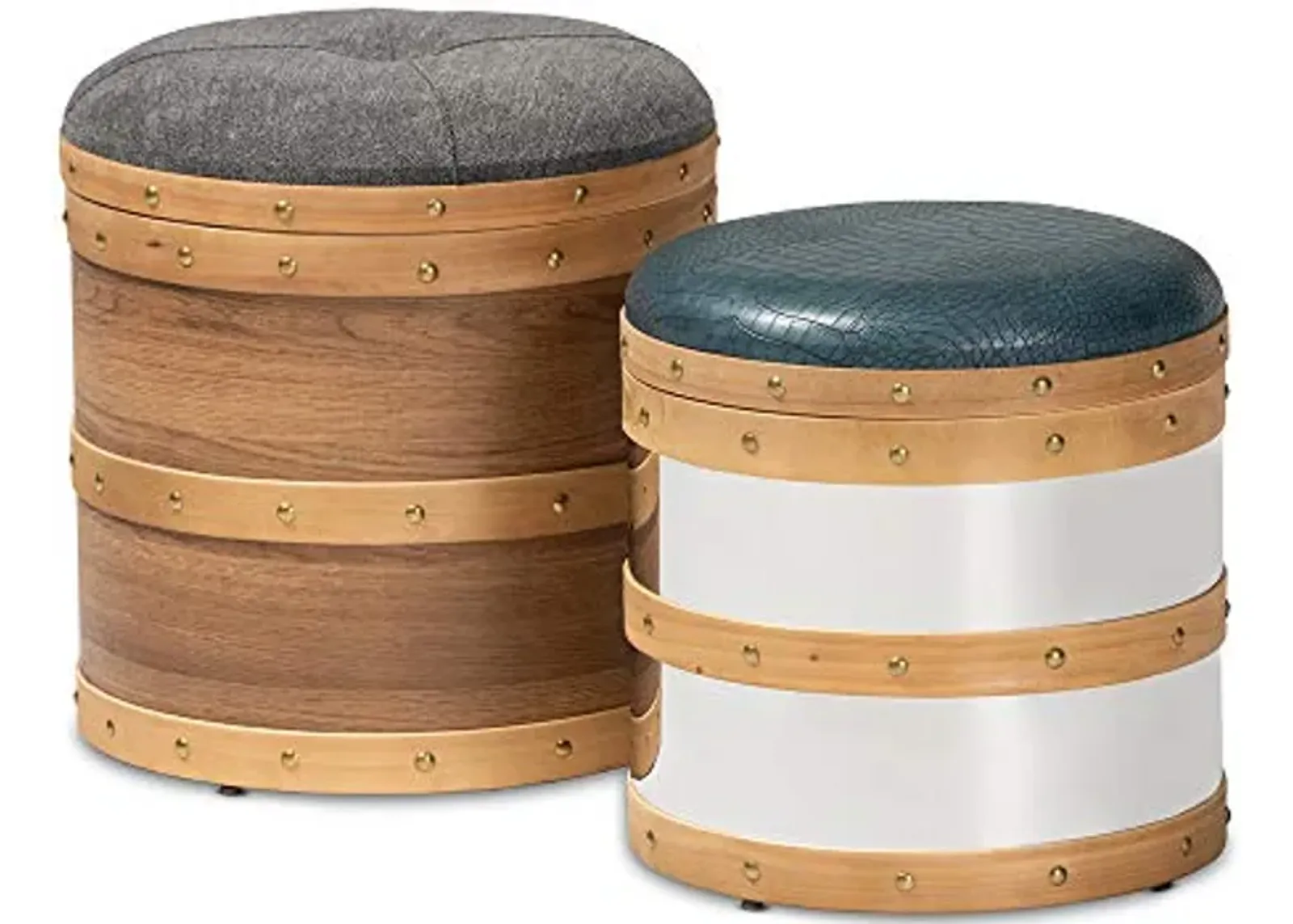 Baxton Studio Ottomans, Brown/Mirrored