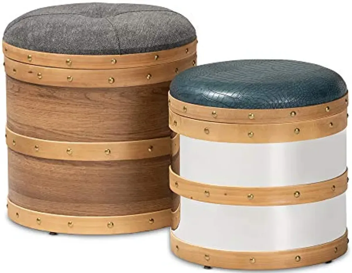 Baxton Studio Ottomans, Brown/Mirrored