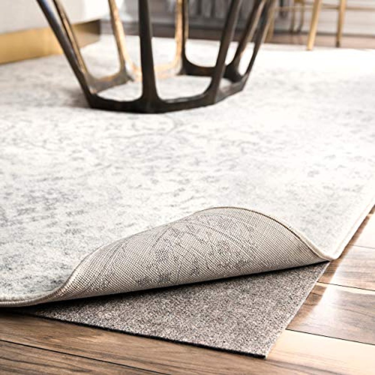 nuLOOM Oval 8' x 10' Premium Eco-Friendly Felt Rug Pad, 1/8 " Thick Low Profile, Non-Slip Backing, Customizable Size, Hardwood, Carpet, Tile, Vinyl, Linoleum, Made in USA, 100% Recycled Materials