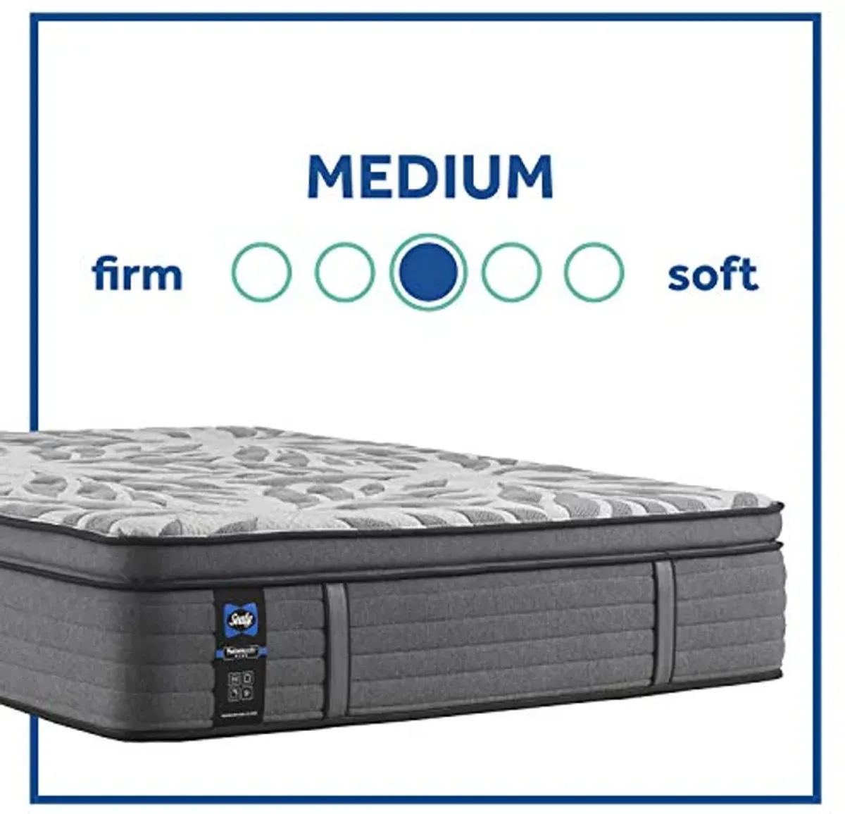 Sealy Posturepedic Plus, Euro Pillow Top 14 Medium Mattress with Surface-Guard and 9-Inch Foundation, California King, Grey