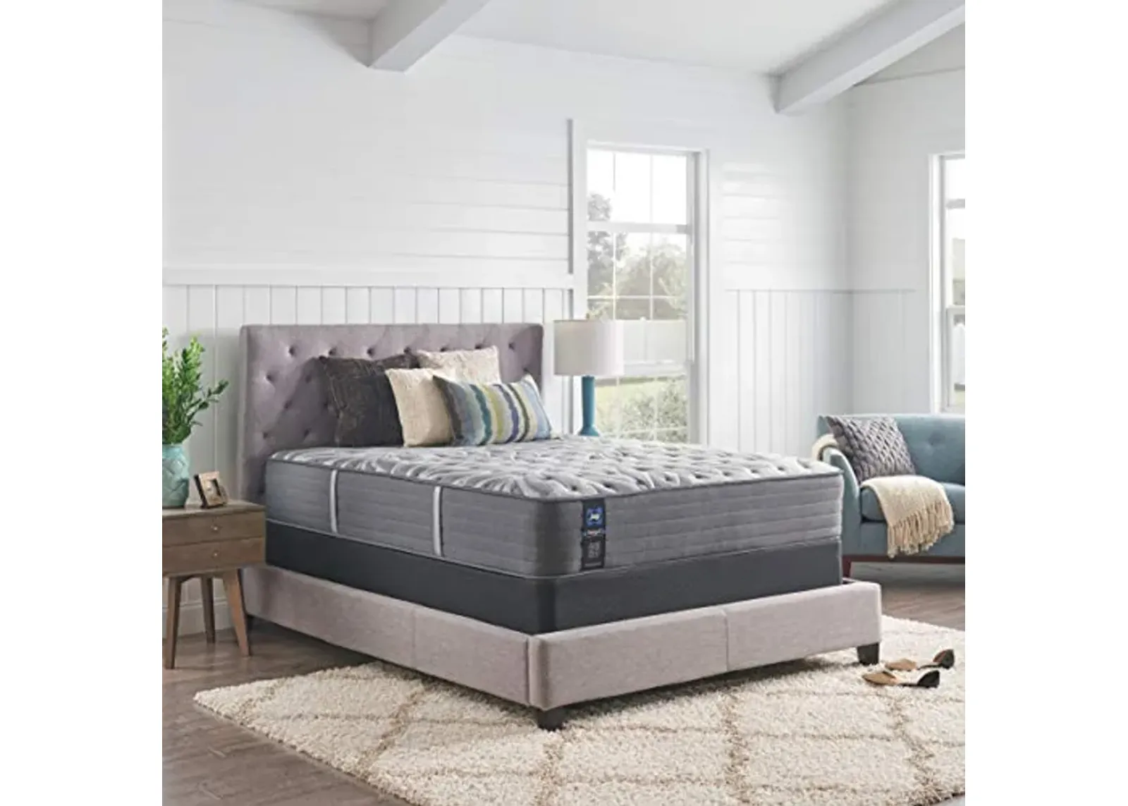 Sealy Posturepedic Plus, Tight Top 13 Medium Mattress with Surface-Guard and 9-Inch Foundation, Full, Grey