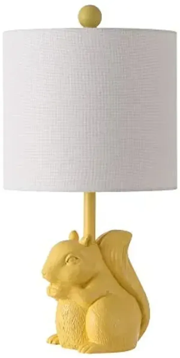 Safavieh Kids Lighting Collection Sunny Squirrel Yellow Ceramic 18-inch Bedroom Living Room Home Office Desk Nightstand Table Lamp (LED Bulb Included)