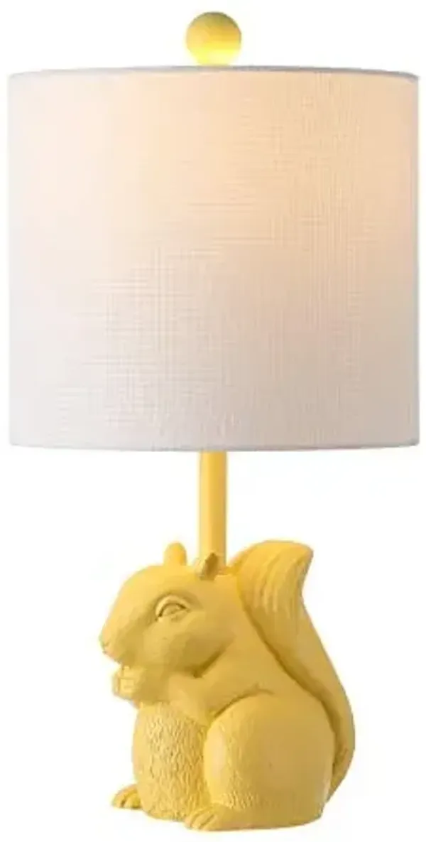 Safavieh Kids Lighting Collection Sunny Squirrel Yellow Ceramic 18-inch Bedroom Living Room Home Office Desk Nightstand Table Lamp (LED Bulb Included)
