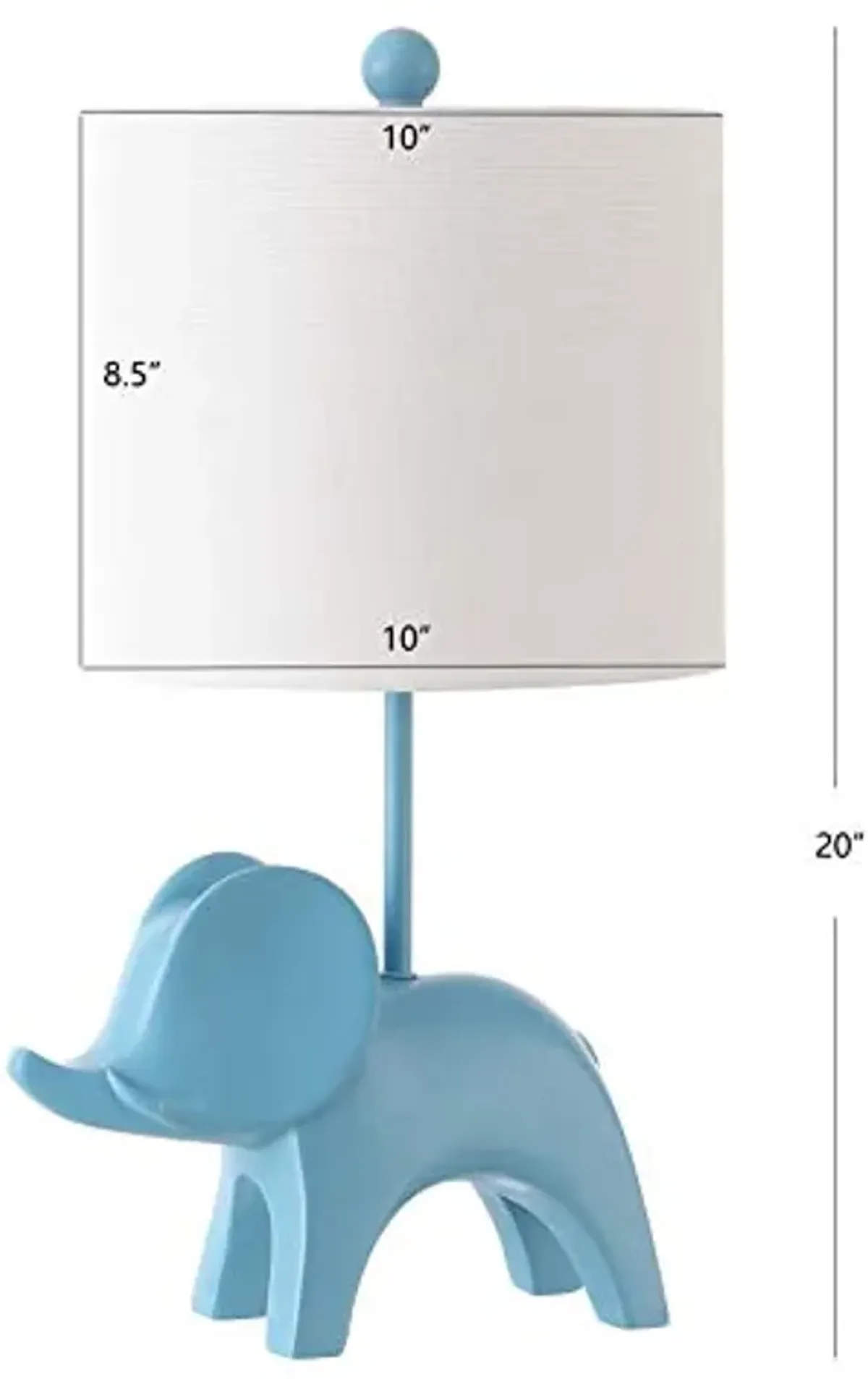 Safavieh Kids Lighting Collection Ellie Elephant Blue Ceramic 20-inch Bedroom Living Room Home Office Desk Nightstand Table Lamp (LED Bulb Included)