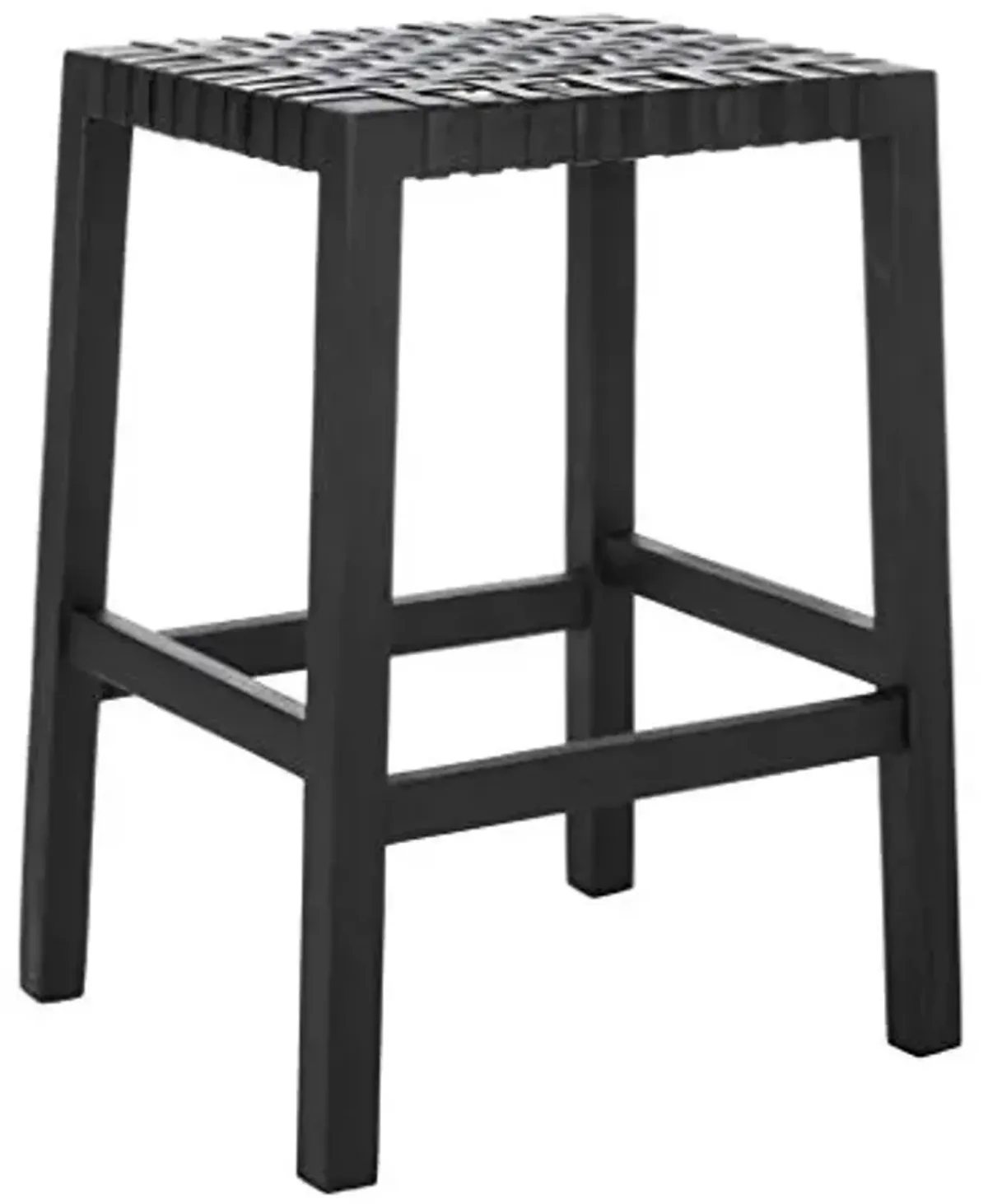 SAFAVIEH Home Capri Black Wood and Leather 27-inch Counter Stool