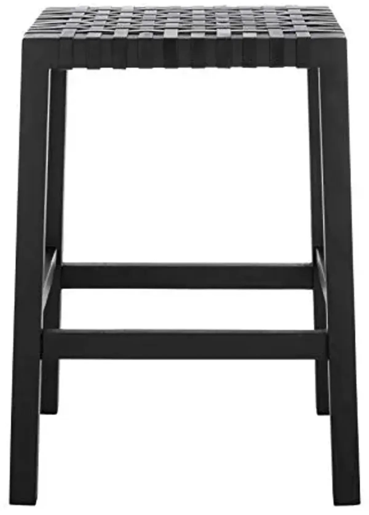 SAFAVIEH Home Capri Black Wood and Leather 27-inch Counter Stool