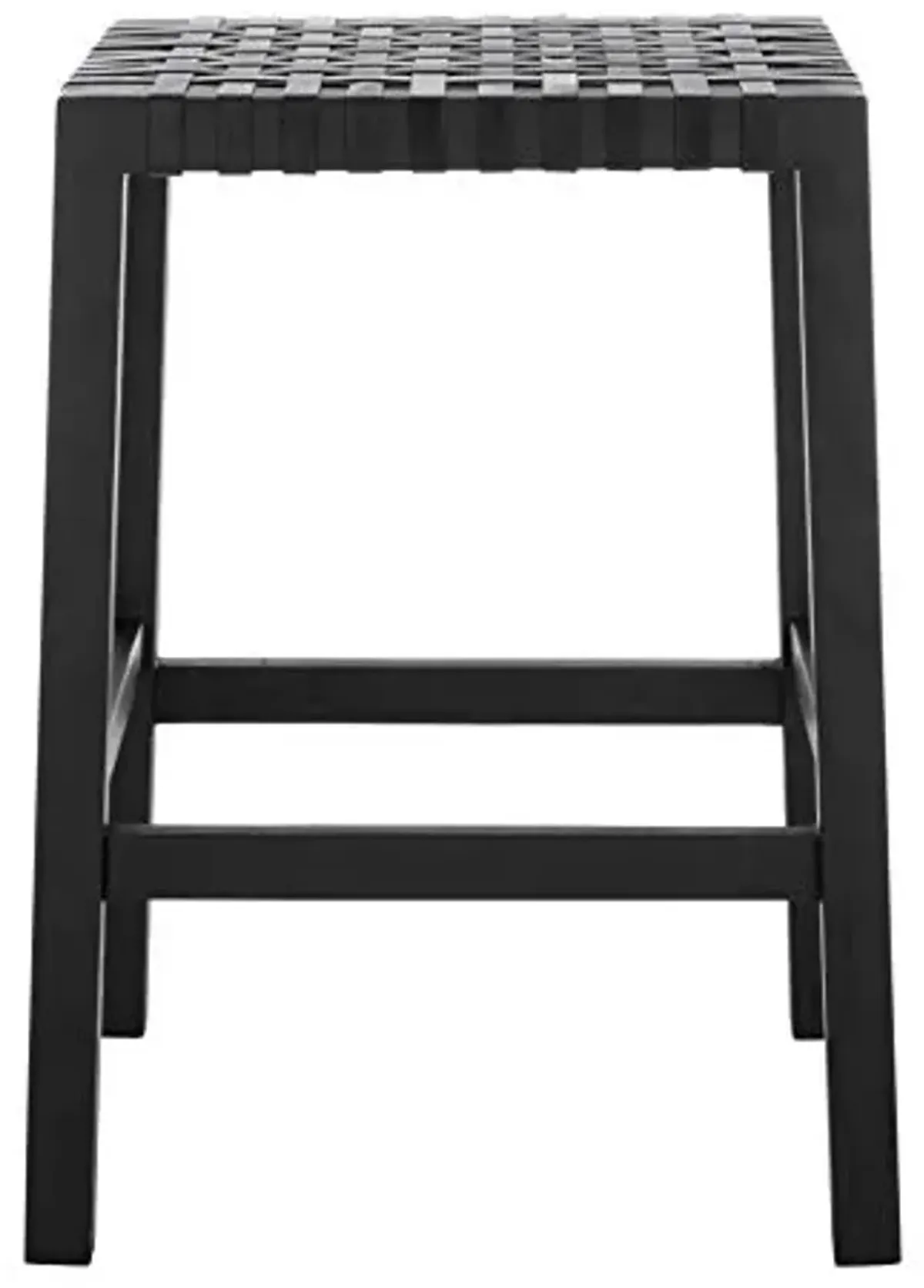SAFAVIEH Home Capri Black Wood and Leather 27-inch Counter Stool