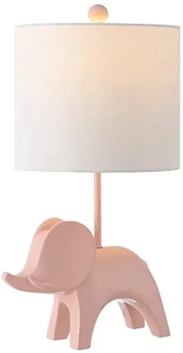 Safavieh Kids Lighting Collection Ellie Elephant Pink Ceramic 20-inch Bedroom Living Room Home Office Desk Nightstand Table Lamp (LED Bulb Included)