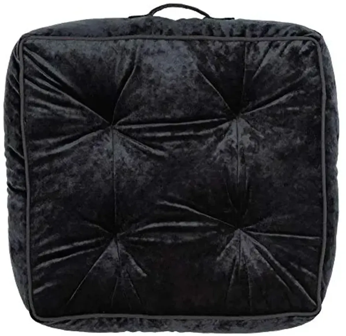 SAFAVIEH Primrose Glam 18-inch Black Velvet Square Floor Pillow, 0