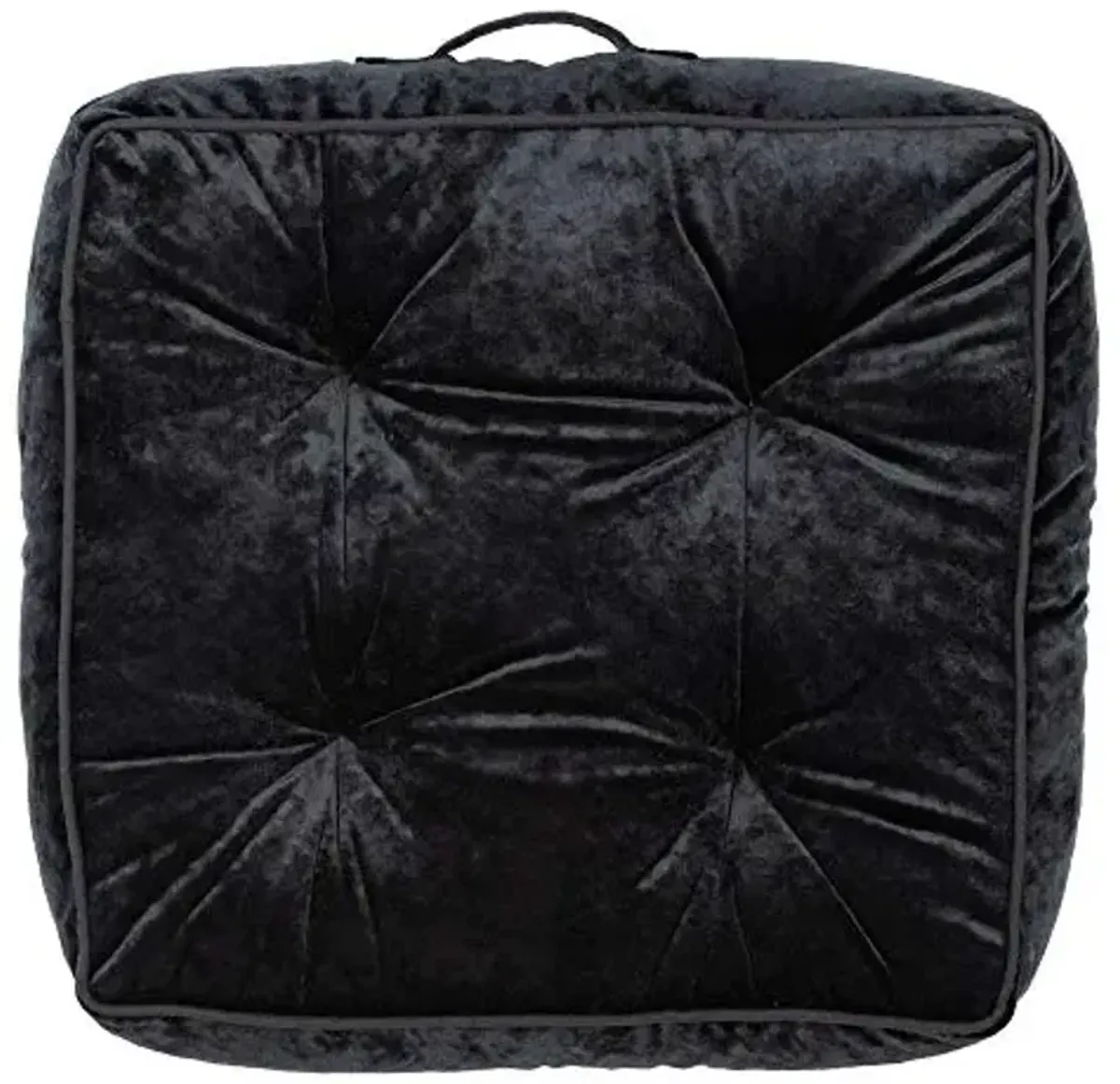 SAFAVIEH Primrose Glam 18-inch Black Velvet Square Floor Pillow, 0