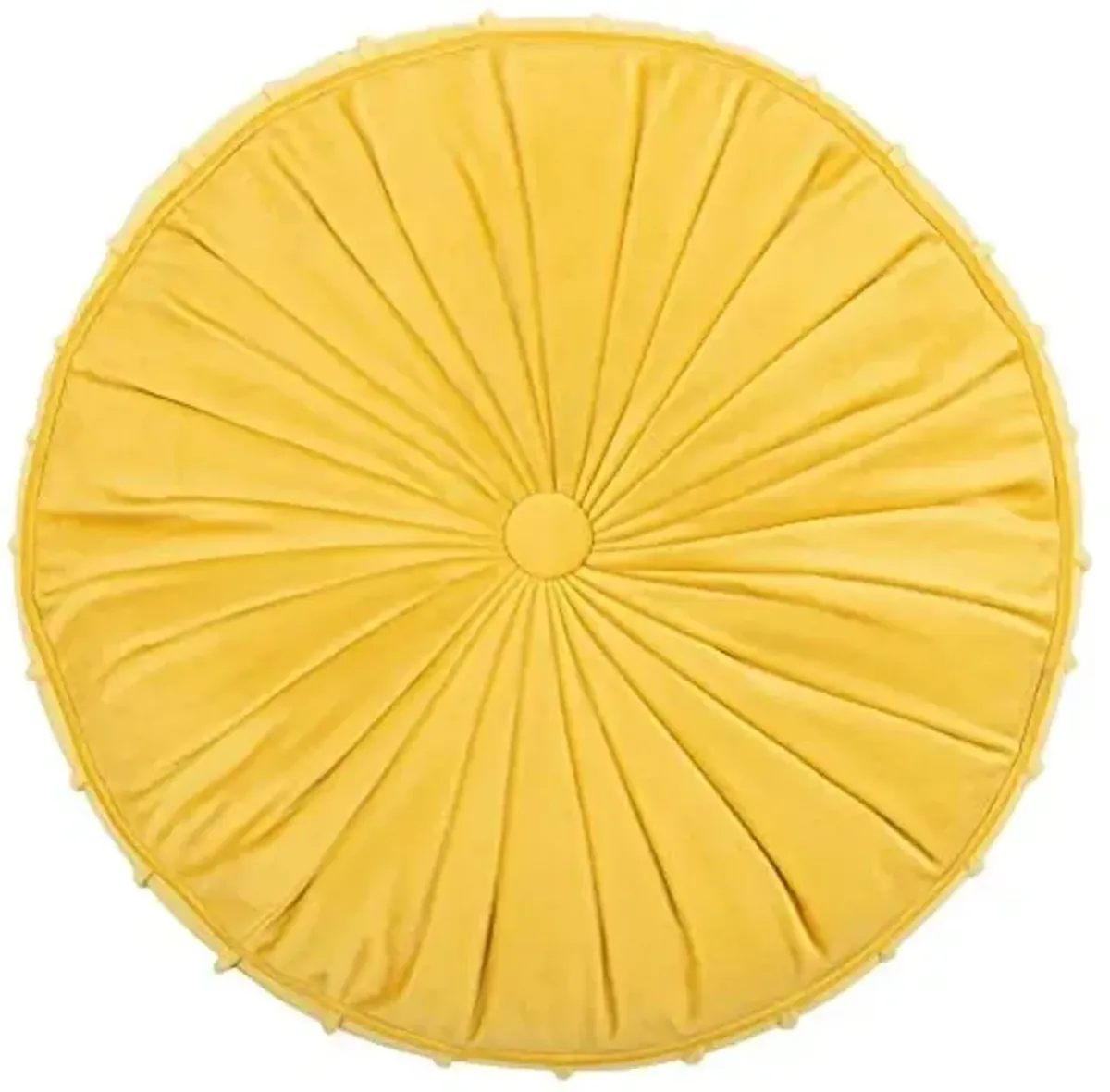 Safavieh Clary Glam 18-inch Mustard Yellow Velvet Round Floor Pillow
