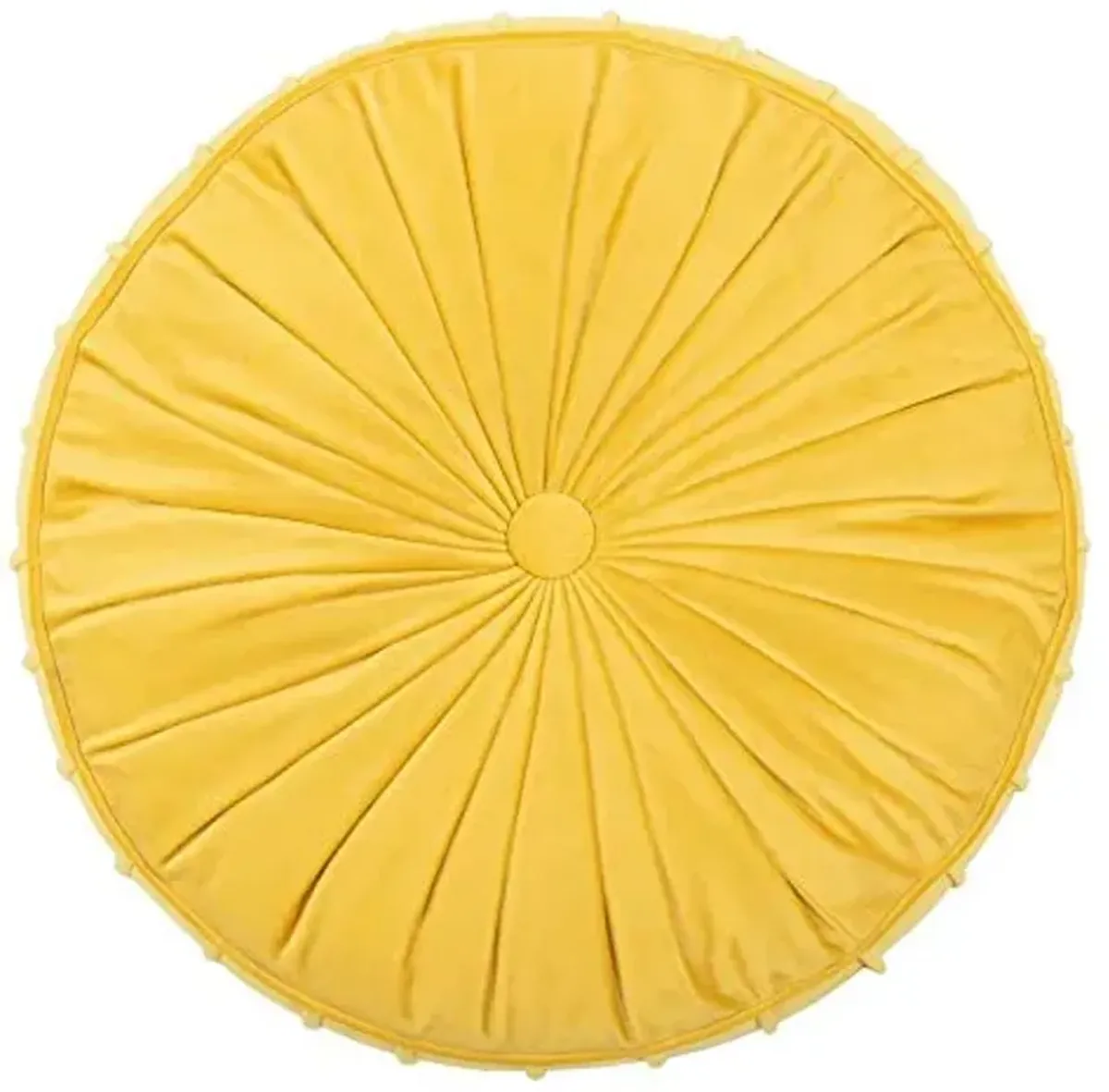 Safavieh Clary Glam 18-inch Mustard Yellow Velvet Round Floor Pillow