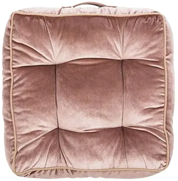 SAFAVIEH Primrose Glam 18-inch Blush Pink Velvet Square Floor Pillow, 0