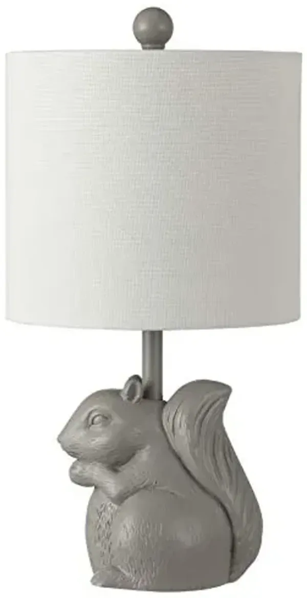 Safavieh Kids Lighting Collection Sunny Squirrel Grey Ceramic 18-inch Bedroom Living Room Home Office Desk Nightstand Table Lamp (LED Bulb Included)