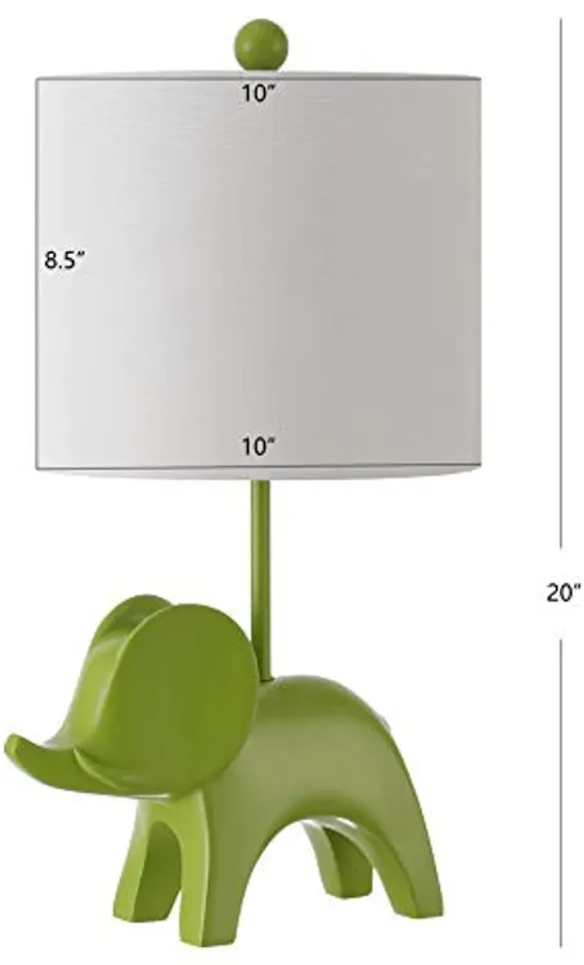Safavieh Kids Lighting Collection Ellie Elephant Green Ceramic 20-inch Bedroom Living Room Home Office Desk Nightstand Table Lamp (LED Bulb Included)