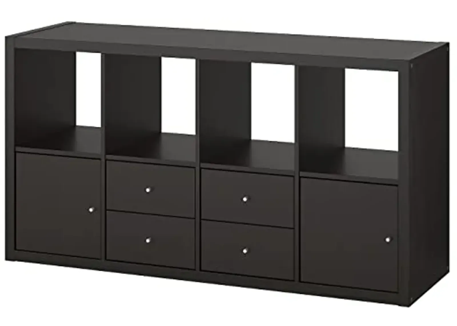 IKEA Kallax Shelf Unit with 4 Inserts Black-Brown 30 3/8x57 7/8 292.783.04