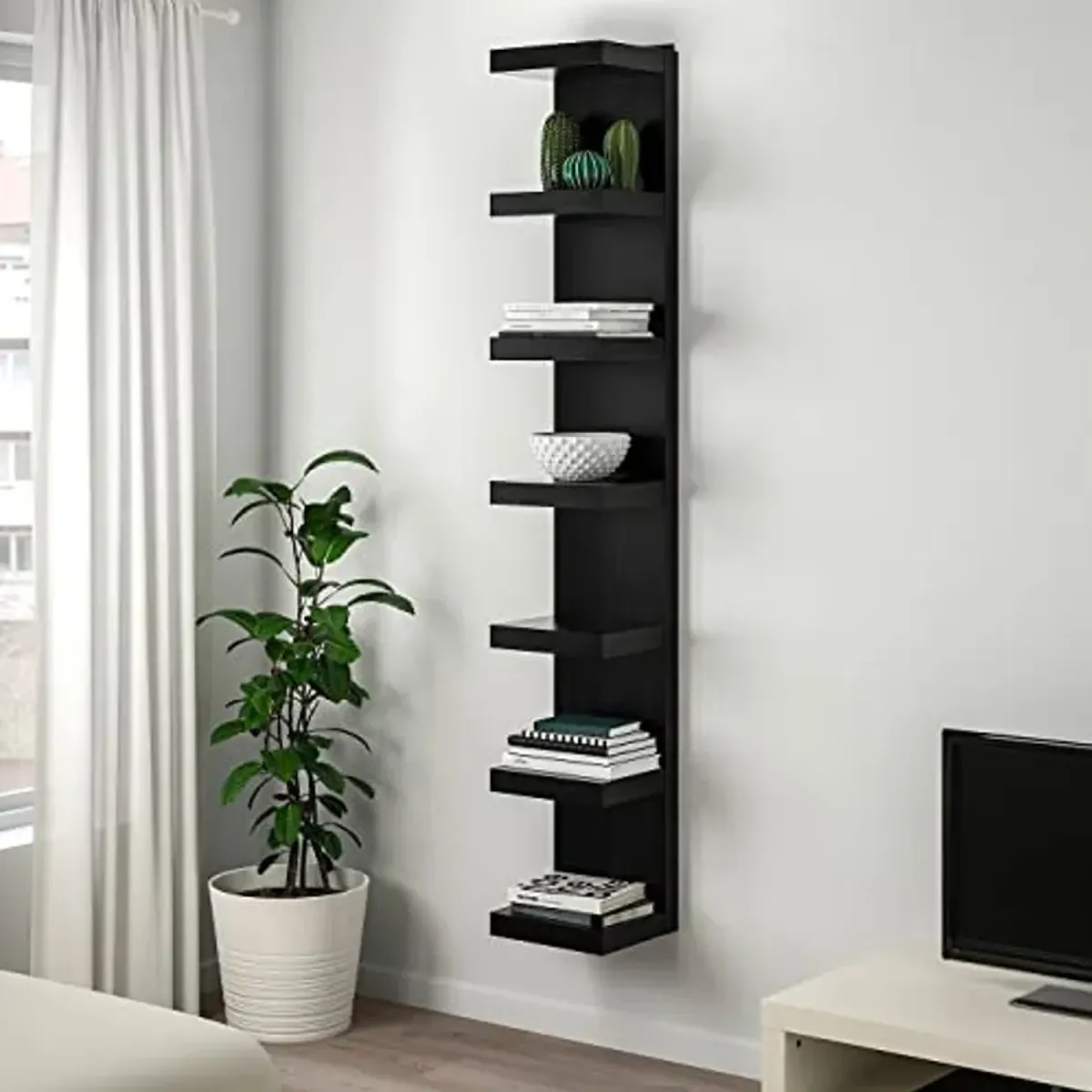 IKEA Lack Wall Shelf Unit Black-Brown 11 3/4x74 3/4 804.305.91