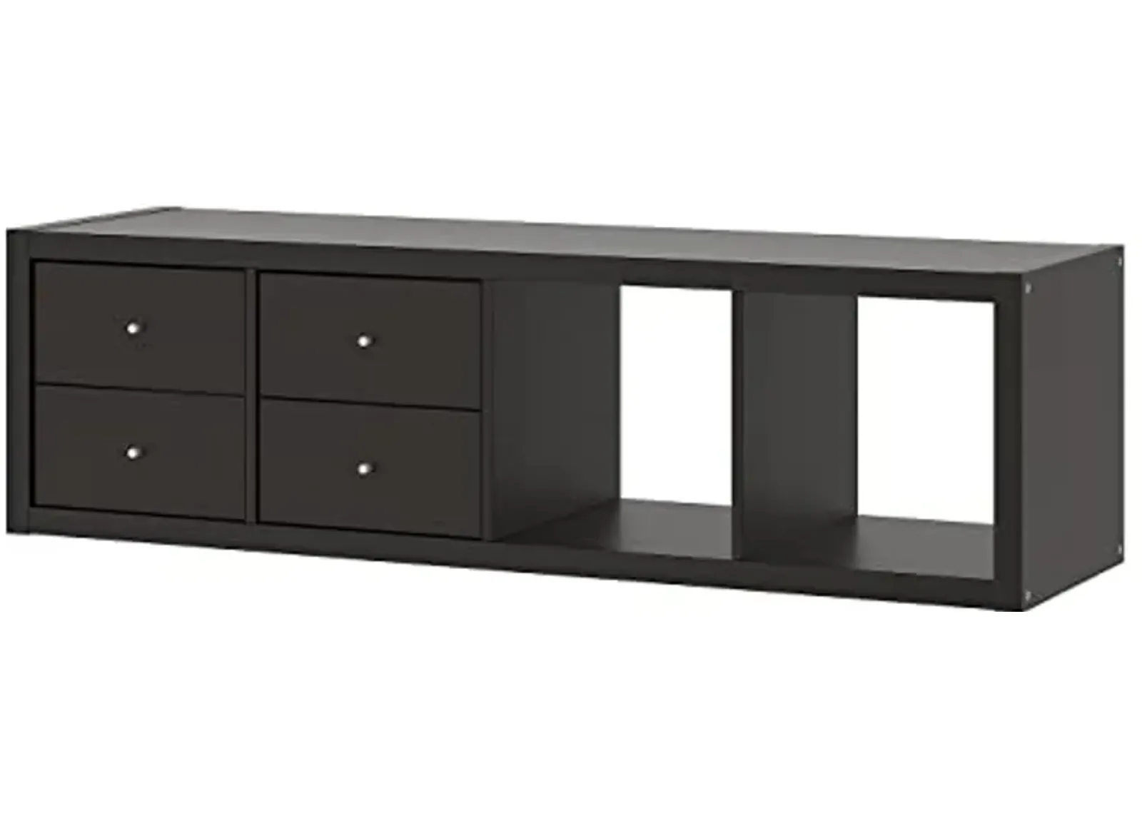 IKEA Kallax Shelf Unit with 2 Inserts Black-Brown 16 1/2x57 7/8 392.782.90