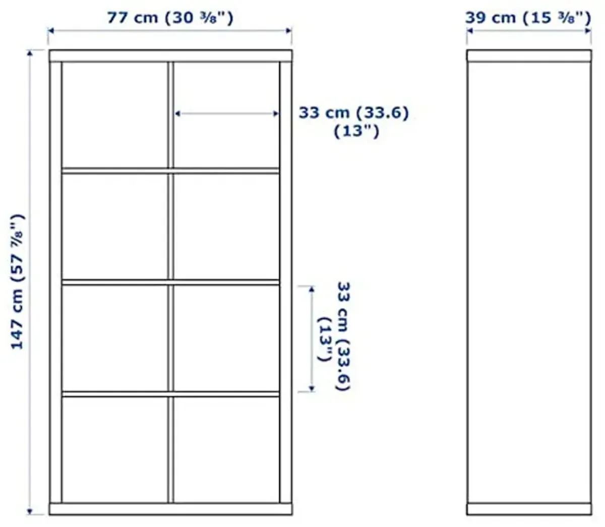 IKEA Kallax Shelf Unit with 4 Inserts White 30 3/8x57 7/8 592.783.07