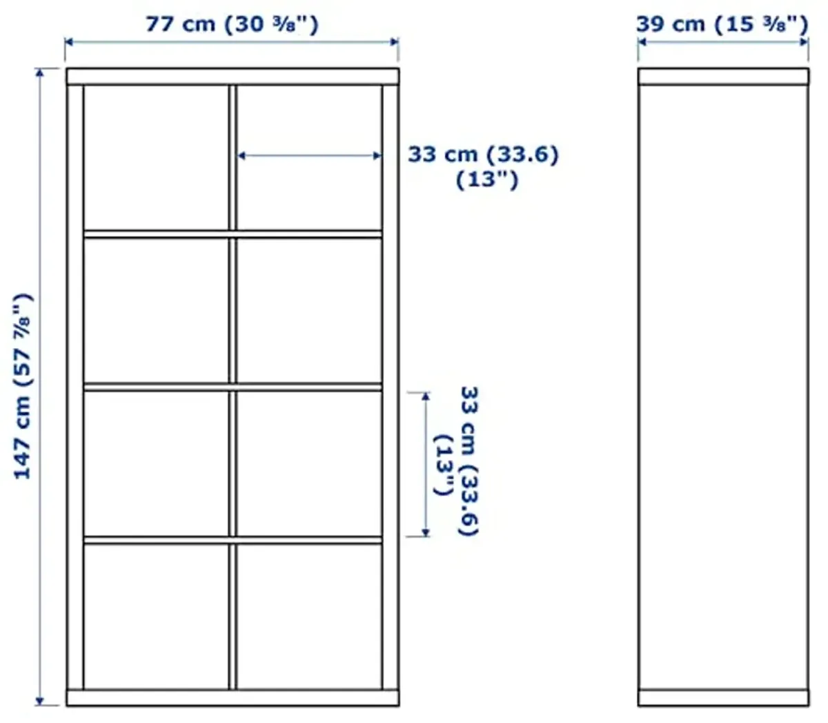 Ikea Kallax Shelf Unit with Doors high-Gloss/White 30 3/8x57 7/8 892.782.97