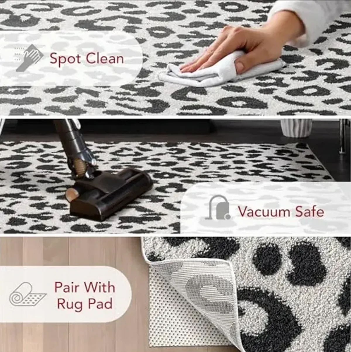 nuLOOM Annette Modern Leopard Print Area Rug, 8x10, Dark Grey