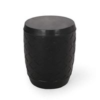 Christopher Knight Home Bordeaux Outdoor Contemporary Side Table, Matte Black