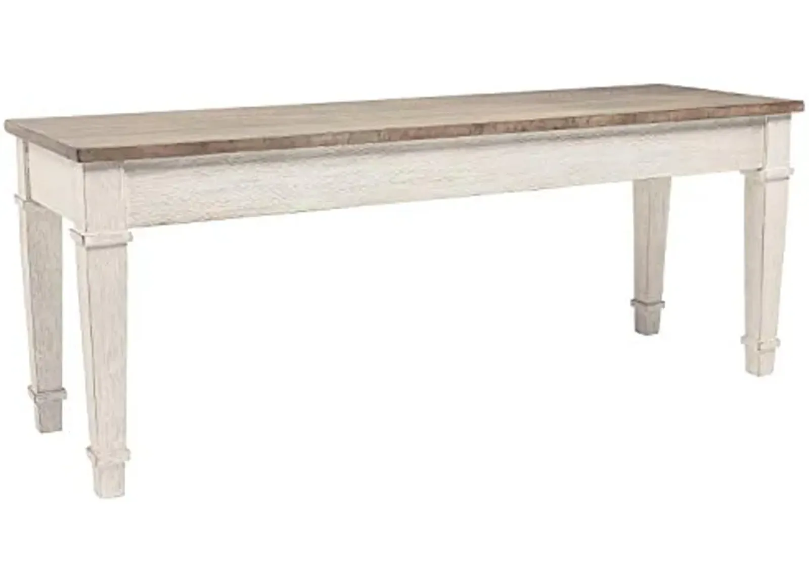 Signature Design by Ashley Skempton Farmhouse Storage Bench, White & Light Brown