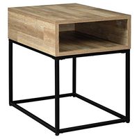 Signature Design by Ashley Gerdanet Urban Rectangular End Table with Storage Cubby, Brown & Black